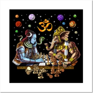 Shiva vs Ganesha Hindu Chess Posters and Art